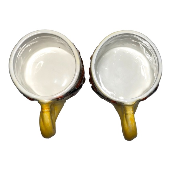 Vintage Coffee Mugs Hand Painted Set of 2 Orchestra Symphony Musical Instruments - Picture 5 of 8